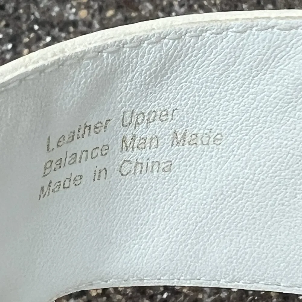 Franco Sarto White Leather Wedge Sandals Women's Size 10 M Open Toe Ankle Straps